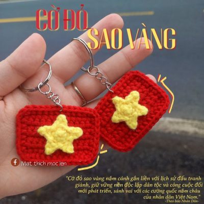 Móc len cờ đỏ sao vàng
