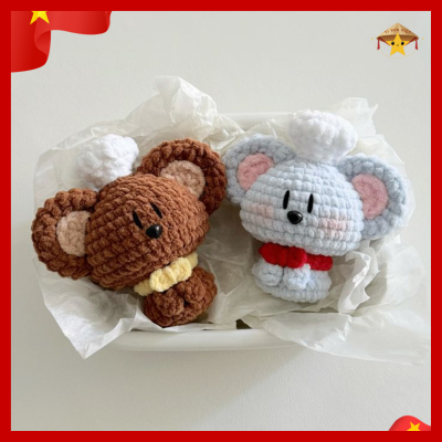 Móc khoá len đôi handmade thiết kế đồng bộ dành cho các cặp đôi