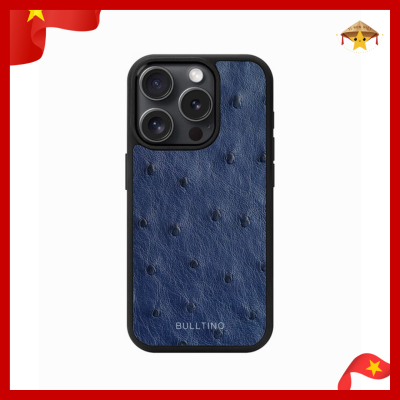 Ốp lưng điện thoại da cao cấp màu xanh vân nổi sang trọng, thiết kế tinh tế bảo vệ điện thoại