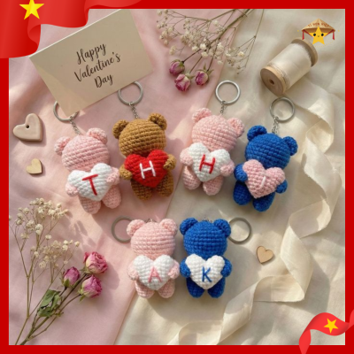 Móc khoá len đôi phụ kiện balo học sinh