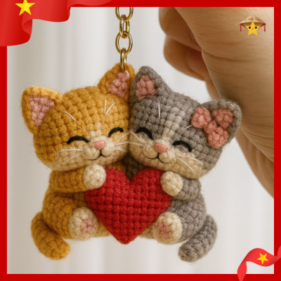 Móc khoá len đôi handmade tinh tế