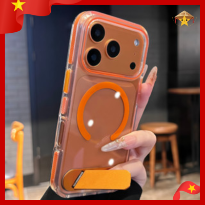 Ốp lưng điện thoại cao cấp trong suốt MagSafe có quai đeo, thiết kế chắc tay, chống trơn trượt và bảo vệ toàn diện cho điện thoại